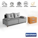 Ver imagem 2 de Sofá 3 Lugares 1,95m Potenza Bom Pastor Linho Cinza/preto