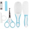Kit Cuidados Bebê Buba Azul Cortador de Unha Tesoura Pente Escova Cabelo Higiene - 1