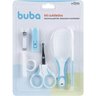 Kit Cuidados Bebê Buba Azul Cortador de Unha Tesoura Pente Escova Cabelo Higiene - 2