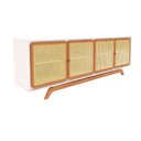 Ver imagem 6 de Balcão Buffet Ricco 220 Cm Laca 4 Potas em Palhinha Off White