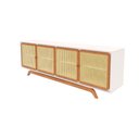 Ver imagem 1 de Balcão Buffet Ricco 220 Cm Laca 4 Potas em Palhinha Off White