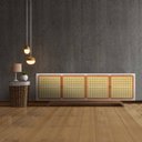 Ver imagem 3 de Balcão Buffet Ricco 220 Cm Laca 4 Potas em Palhinha Off White