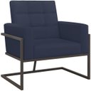 Ver imagem 3 de Poltrona Resistente Base de Ferro Courino para Recepção Luxo - Moblan Decor:Azul