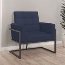 Ver imagem 1 de Poltrona Resistente Base de Ferro Courino para Recepção Luxo - Moblan Decor:Azul
