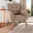 Ver imagem 1 de Poltrona Decorativa para Sala Ravi Suede Bege