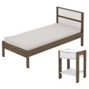 Ver imagem 1 de Cama Solteirocm8004 e Mesa de Cabeceira Az1016 Qt2 Nogal Branco Tecno Mobili