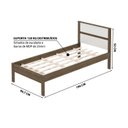 Ver imagem 5 de Cama Solteirocm8004 e Mesa de Cabeceira Az1016 Qt2 Nogal Branco Tecno Mobili