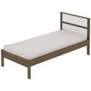 Ver imagem 2 de Cama Solteirocm8004 e Mesa de Cabeceira Az1016 Qt2 Nogal Branco Tecno Mobili