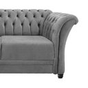 Ver imagem 5 de Sofá Recamier Divã Chesterfield 200cm Sofia Suede Cinza Capitonê- Mabe Magazine