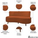 Ver imagem 3 de Sofá 2 Lugares para Sala Living 135cm Pés Palito Korah K04 Bouclê Terracota - Mpozenato