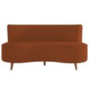 Ver mais imagens de Sofá 2 Lugares para Sala Living 135cm Pés Palito Korah K04 Bouclê Terracota - Mpozenato