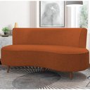 Ver imagem 2 de Sofá 2 Lugares para Sala Living 135cm Pés Palito Korah K04 Bouclê Terracota - Mpozenato