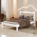 Ver imagem 3 de Cama Casal New Perola Madeira Maciça Cor Branco
