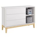 Ver imagem 4 de Quarto de Bebê 3 Portas New Classic Branco com Pés Madeira Natural e Colchão Gazin - Reller