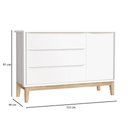 Ver mais imagens de Quarto de Bebê 3 Portas New Classic Branco com Pés Madeira Natural e Colchão Gazin - Reller
