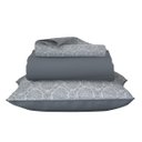 Ver imagem 1 de Jogo de Cama Lençol Queen Cinza Geométrico 100% Algodão 3pçs 120 Fios