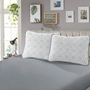 Ver imagem 3 de Jogo de Cama Lençol Queen Cinza Geométrico 100% Algodão 3pçs 120 Fios