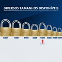 Ver imagem 7 de Cadeado Médio 35mm Haste Curta Latão Maciço Dourado com Chave | Papaiz| Kit 05 Un