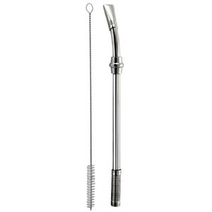 Bomba para Tererê Chimarrão Bojo de Mola 24cm Aço Inox 304 com Regulagem