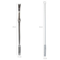 Bomba para Tererê Chimarrão Bojo de Mola 24cm Aço Inox 304 com Regulagem - 3