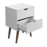 Conjunto Mesa de Cabeceira para Quarto Decore Madri Retrô Pés Palito:branco - 4