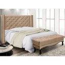 Ver imagem 2 de Kit Cabeceira e Calçadeira Recamier Queen 1,60m Vicenza Suede Bege - Pallazio
