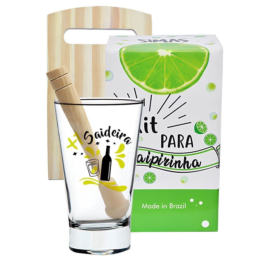 Kit Caipirinha: Copo, Socador e Tábua - Saideira - 1