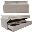 Ver imagem 7 de Sofá sem Caixa Retrátil Baú 1,95m Lounge Linho Bege Claro Cama inbox