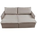 Ver imagem 6 de Sofá sem Caixa Retrátil Baú 1,95m Lounge Linho Bege Claro Cama inbox