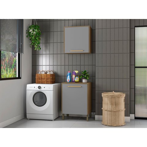 Kit para Lavanderia Aéreo 1p e Balcão 1p 600 Esmeralda:cinza