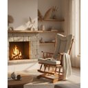 Ver imagem 1 de Cadeira de Balanço 1,18 X 61 X 85 - Madeira Maciça - Móveis de Gramado - ( Cor Castanho )