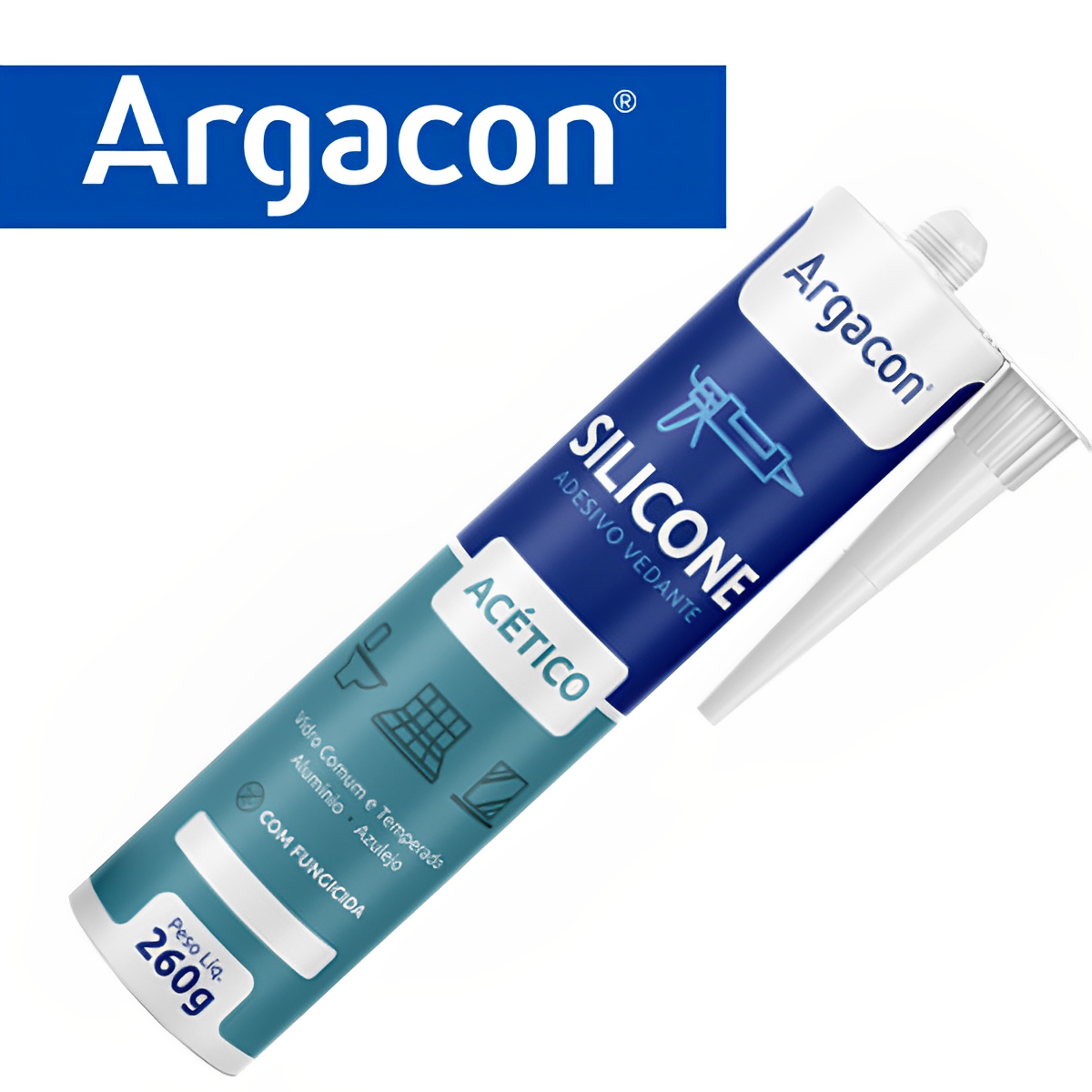 Silicone Incolor Acético Transparente 260g Uso Geral Argacon - 2