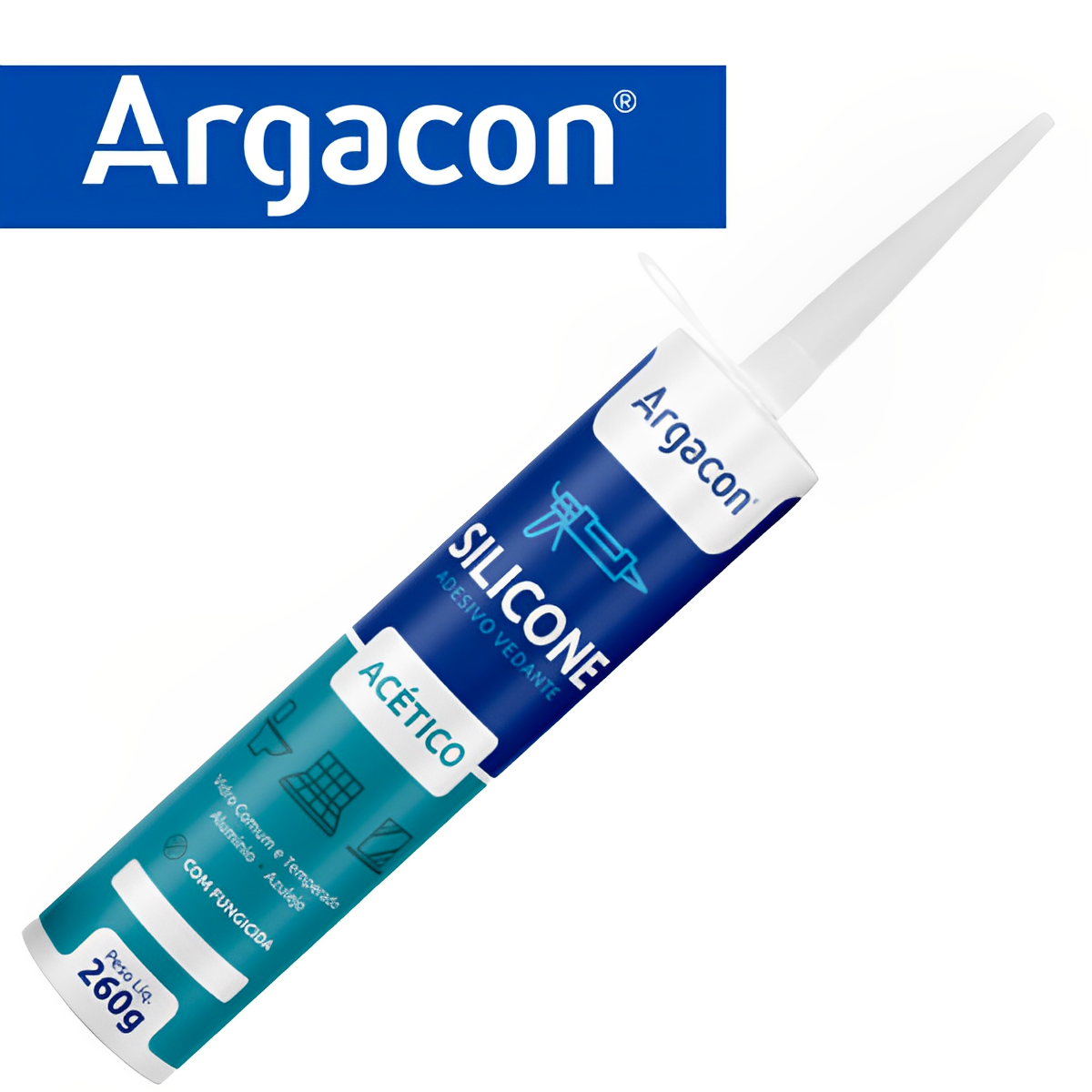 Silicone Incolor Acético Transparente 260g Uso Geral Argacon - 3