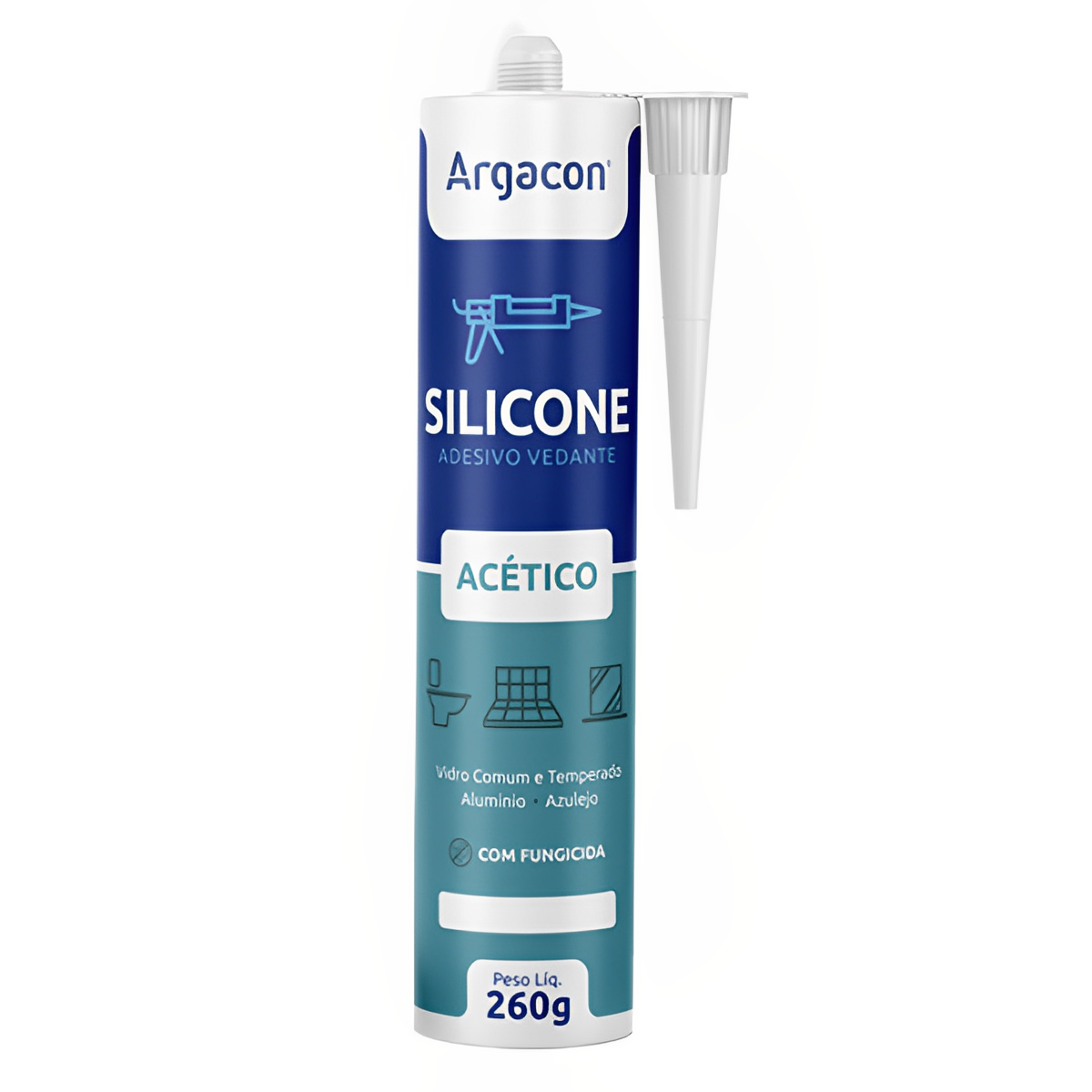 Silicone Incolor Acético Transparente 260g Uso Geral Argacon - 1