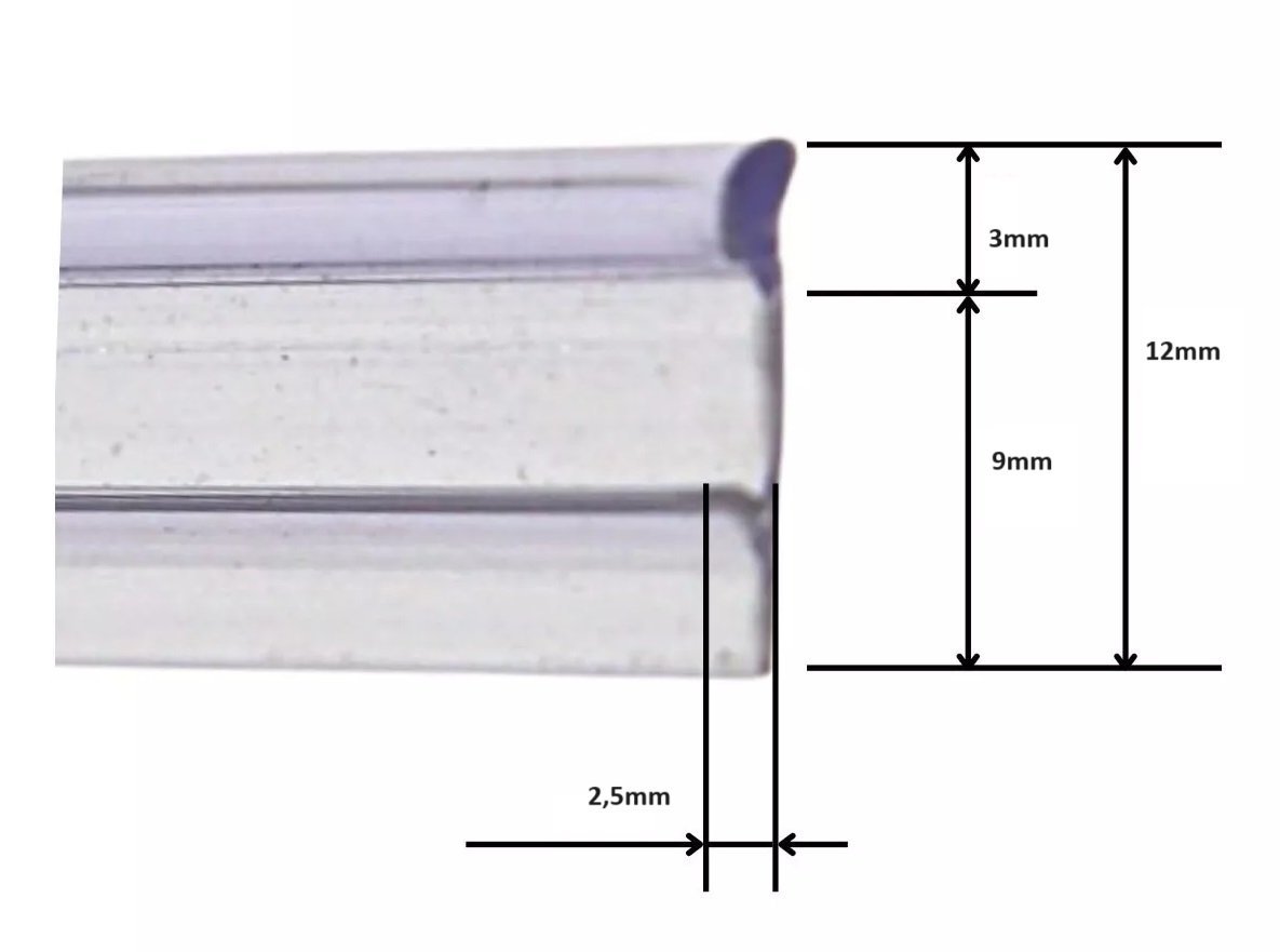 Perfil Camaleão Incolor para Vedação de Vidros - 5 Metros - 2