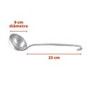 Ver imagem 2 de Kit Concha De Servir Feijão Sopa + Escumadeira Fritura Arroz 9cm 23cm