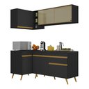 Ver imagem 3 de Cozinha Compacta de Canto Veneza GB Multimóveis MP2056 com Armário e Balcão Preta