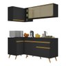 Cozinha Compacta de Canto Veneza GB Multimóveis MP2056 com Armário e Balcão Preta - 3