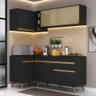 Cozinha Compacta de Canto Veneza GB Multimóveis MP2056 com Armário e Balcão Preta - 2