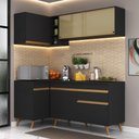 Ver imagem 1 de Cozinha Compacta de Canto Veneza GB Multimóveis MP2056 com Armário e Balcão Preta