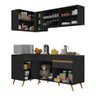 Cozinha Compacta de Canto Veneza GB Multimóveis MP2056 com Armário e Balcão Preta - 6