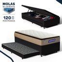 Ver imagem 2 de Cama Box Baú com Colchão Gazin de Molas Ensacadas Pillow Top Air Pro + Auxiliar de Espuma Solteiro