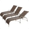 3 Espreguiçadeiras Catar Alumínio Piscina Praia Jardim:argila - 1
