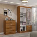 Ver imagem 2 de Guarda-roupa Solteiro Eden 4 Portas 2 Gavetas e Espelho com Cômoda 5 Gavetas Cinamomo - Panorama Móv