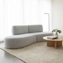 Ver imagem 1 de Sofá Orgânico Módulo Curvo Savana Boucle Cinza Claro - Montanari's Decor