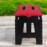 Banco Dobrável para Camping Multiuso até 100kg Banqueta Plástico Vermelho - 2