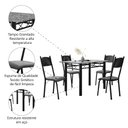 Ver imagem 5 de Conjunto de Mesa Sala de Jantar Sara com 4 Cadeiras Tubular Granito 1,20m Artefamol