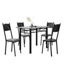 Ver imagem 1 de Conjunto de Mesa Sala de Jantar Sara com 4 Cadeiras Tubular Granito 1,20m Artefamol