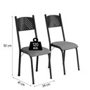 Ver imagem 4 de Conjunto de Mesa Sala de Jantar Sara com 4 Cadeiras Tubular Granito 1,20m Artefamol