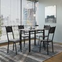 Ver imagem 2 de Conjunto de Mesa Sala de Jantar Sara com 4 Cadeiras Tubular Granito 1,20m Artefamol